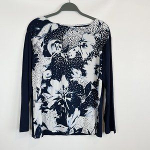 NWOT Chico's Floral Knit Woven Top Tunic Chico's Size 0 (S)